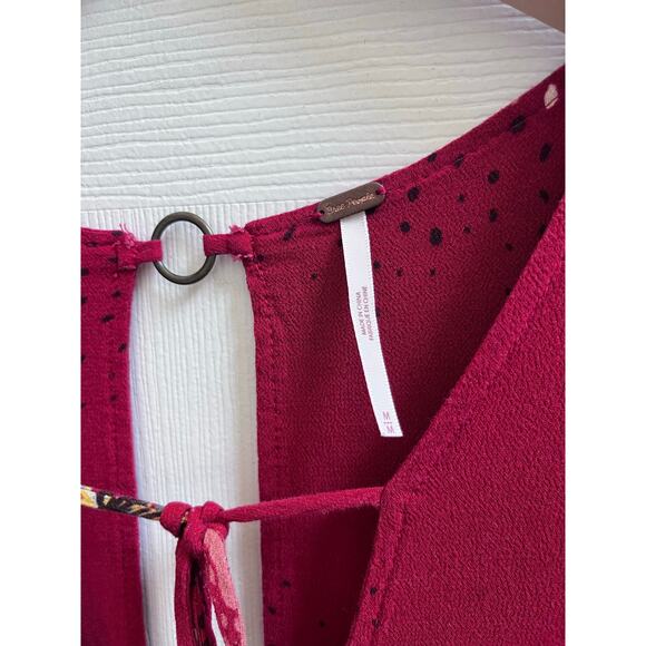 Free People Lovely Day Allover Print Tie Tunic Size Medium Boho Hippie Festival - Picture 4 of 10